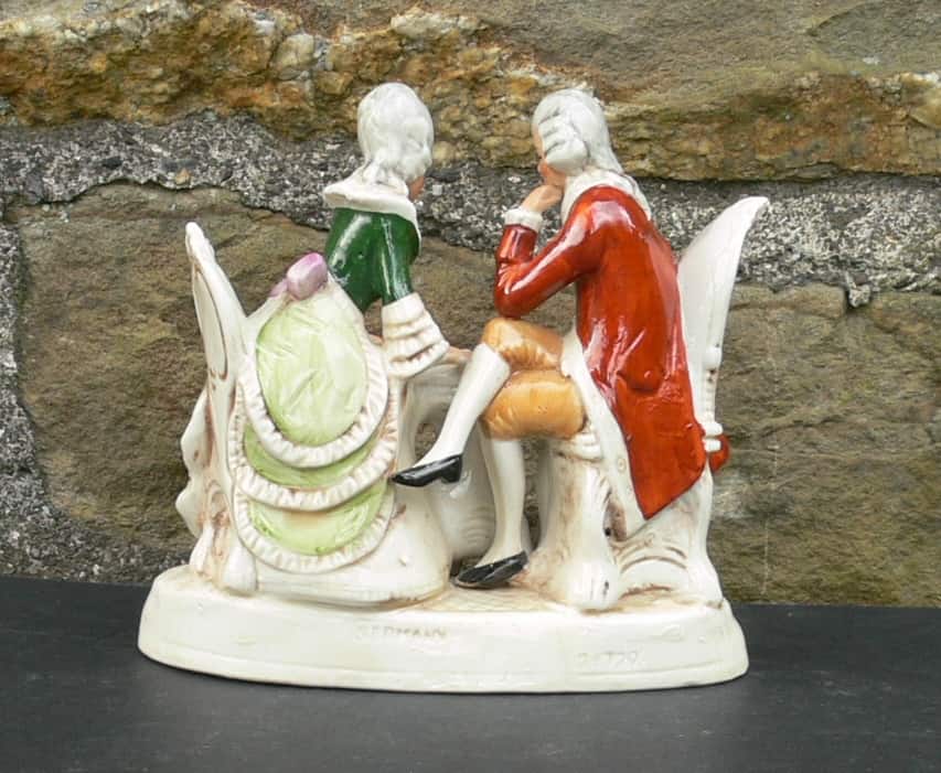Antique Grafenthal  Porcelain Regency Couple Playing Draughts 21729